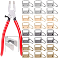 Miniatyrbild 1 av 5: 41-pack 25 mm nyckelringar i 4 färger med 1 nyckelringstång, glastång med käftar, perfekt för installation