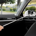 Miniatyrbillede 4 af 5: Teleskopisk bakspejl squeegee indtrækkelig dobbeltsidet stang vinduesrenser squeegee visker børste glas rengøringsværktøj sort