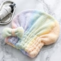 Miniatyrbillede 4 af 4: Mikrofiber Håndklæde 2 stk Tør Hår Hætte Fleece Håndklæde Bandanas til Kvinder