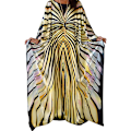 Miniatyrbillede 1 af 3: Sommerfugl Zebra Stribet Mønster Oversize Satin Batwing Kimono Cover Up Kaftan