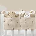 Miniatyrbillede 3 af 4: 1 stk. Bleorganiser 2 i 1 Baby Krybbeorganiser med 2 Lommer, kompatibel Opbevaring af Tøj, Bleer, Legetøj (39*20cm)