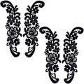 Miniatyrbild 1 av 4: 2 Par Blommiga Applikationer för Kläder Bohemisk Stil Ros Broderi Sy på Applikation för Bröllopsklänning Sy Spets Krage Klädtillbehör Hantverk för