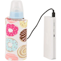 Miniatyrbild 1 av 5: Bärbar flaska håller varm, USB-reseflaska mjölk värmehållare, babyflaska håller varm för bilresa, förvaringsöverdrag isolering termostat (Donut)