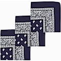 Miniatyrbillede 1 af 5: Hovedbånd Lommetørklæder Wrap - Hoved Bandanas til Mænd & Kvinder - Paisley Cowboy Bandanas Gaveæske, 3 Pak 55*55cm sort