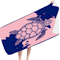 Miniatyrbild 1 av 5: Strandhandduk – Blå med tropisk design, L 70*150CM Cool Hawaiian, Marinblå B