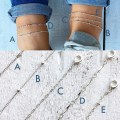 Miniatyrbillede 2 af 3: Boho Perle Ankelkæder Sølv Multilayer Perle Kæde Ankelkæde Armbånd