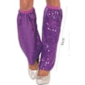 Miniatyrbillede 3 af 3: Legwamer Lange Sequin Strømper - Elastiske Manchetter - Sequin Benvarmere - Lilla, One Size