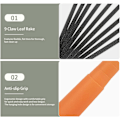 Miniatyrbillede 3 af 5: Mini Have Rake 16 Tommer 9 Rod Stål Hånd Vifte Løvrive med Ergonomisk Komfortabel Greb & Rustbestandig - Professionelt Havearbejde Værktøj