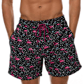 Miniatyrbild 1 av 5: Herr Tropical Printed Drawstring Badbyxor Flamingo Strandbyxor Casua