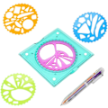 Miniatyrbild 4 av 5: Kreativitetshastighet Ritverktygssats, Geometrisk Linjal i Plast Spiralmålning
