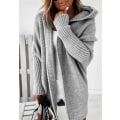 Miniatyrbilde 1 av 5: Womens Long Cardigans Cable Knitted Open Front Oversized Hooded O