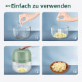 Miniatyrbillede 4 af 5: Elektrisk kødhakker, mini elektrisk hakker, 250 ml, elektrisk køkkenhakker med USB-oplader, løghakker med 3 blade