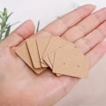 Miniatyrbild 2 av 4: 200 st Rektangulära Örhängeshållare Kartongpapper Örhänge Stud Display Stativ 2,5 cm x 3,5 cm för Bröllopsgåvor Brun