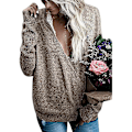 Miniatyrbild 2 av 5: Kvinnor Långärmad Djup V-ringad Stickad Tröja Wrap Front Lös Toppar Pullover J
