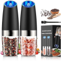 Miniatyrbillede 1 af 4: 2 stk. Krydderikværn Elektrisk Gravity-sensor Spice Grinders Sort