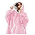Oversized hettegenser i filt - Rosa
