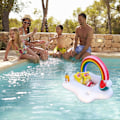 Miniatyrbillede 2 af 5: Oppustelige glasunderlag, pool flydende kopholder, oppustelig strand poolbøje, oppustelig kopholder, flydende poolbar, oppustelig poolpartybakke
