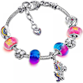 Miniatyrbilde 1 av 5: Unicorn Glitrende Krystall Charm Armbånd Bangel For Jente Dame