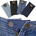Miniatyrbild 2 av 5: 4PC Unisex Jeans Byxor Midje Expander Midjebandsförlängare Knapp Elastisk