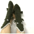 Miniatyrbilde 5 av 5: Alligator Sokker Strikket Krokodille Sokker for Kvinner Menn Vinter Hjem Varme Sokker F