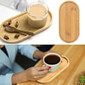 Miniatyrbilde 2 av 4: Ovale Bambusfat 4 stk. Bambus Serveringsbrett Bambusfat Ovale Fat Serveringsbrett Ovale Tefat for Brød Dessert Kjeks