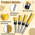 Pikkukuva 2 / 5: Shank Flush Trim -reunukset, 4 kpl 6,35 mm Shank Flush Trim -reunukset, ammattivarusteet kuulalaakereilla, puuntyöstötyökalut, jyrsinkärjet