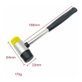 Miniatyrbilde 3 av 5: 25mm Rigging Hammer Dobbeltsidig Svart Plasthåndtak Gummihammer Diameter Dobbeltsidig Hammer Egnet for Verktøyrom