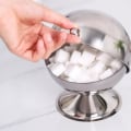 Miniatyrbillede 3 af 5: Rustfrit stål sukkerskål globeformet saltbeholder med rullelåg