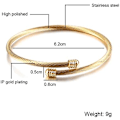 Miniatyrbillede 2 af 4: Rustfrit stål kabeltråd åben manchet justerbar størrelse bangle armbånd