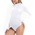 Miniatyrbillede 5 af 5: Maternity Shirt Mock Neck Langærmet Bodystocking til Graviditetsfotoshoot one size