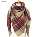 Miniatyrbillede 1 af 5: Tartan Plaid Tæppe Tykt Vintertørklæde Chunky Wrap Oversized Shawl