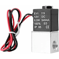 Miniatyrbillede 2 af 5: Magnetventil, 12V DC 1/4\" 2-vejs normalt lukket 1,2 MPa pneumatisk aluminium