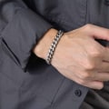 Miniatyrbillede 5 af 5: Unisex Armbånd - Herre Rustfrit Stål Cubansk Kæde Armbånd - Mi