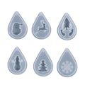 Miniatyrbillede 3 af 5: Pcs Julemærker Silikonform, Julemand Rensdyr Snemand Juletræ Vedhæng Epoxy Harpiksform DIY Jule Harpiks Dekorationer