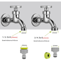 Pikkukuva 3 / 5: 2-in-1-hanaliitin - 4 pakkausta, 1/2” ja 3/4” puutarhahanaliitin hanaliitin, letkuliitinsetti puutarhakasteluun
