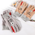 Miniatyrbilde 4 av 5: Pairs Kids Fleece Hansker, Full Finger Hansker for Barn, Myke Vinter Termiske Hansker for Gutter Jenter, Varme Hai Mønster Hansker for 7-10 År Gamle Ki