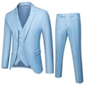 Miniatyrbillede 2 af 4: Herresæt 3-delt Business Casual Hakket Revers Regular Fit Bryllupssæt J