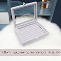 Miniatyrbillede 4 af 5: Smykkeæske til Piger og Kvinder, Rektangulære Smykkeæsker, Smykkeæsker og -udstillinger, Smykkeæske til Halskæder Ringe Øreringe Armbånd, Grå