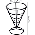 Miniatyrbillede 2 af 5: Fransk Fritter Display Stativ, Sort 3 Dele Robust Konisk Fritter Kegleholder til Familier Restauranter Cafeer Barer Snackbarer Bryllupper Fester