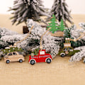 Miniatyrbilde 3 av 4: 9 stk Trejulepynt i tre, bilrein, hengende ornamenter med hull, juletrepynt, julepynt