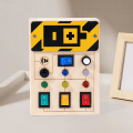 Miniatyrbilde 2 av 3: Montessori Busy Board, Busy Board Button Toy, Wooden LED Light Sw