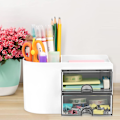 Miniatyrbild 1 av 5: Huanmin Skrivbordsorganisatör med Låda, Förvaringslåda kompatibel med A4-papper, Böcker, Gör