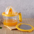 Miniatyrbild 3 av 3: Citron- och apelsinpress, Multifunktionell manuell citruspress Apelsin- och citronpress med transparent mätkopp, rivjärn och äggseparator (Gul)