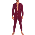 Pikkukuva 1 / 5: Miesten Onesie-pyjama, pitkähihainen, yhden kappaleen napitettava haalari, romper-yöasu