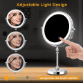 Pikkukuva 5 / 5: 8 tuuman suurentava meikkpeili, LED-valollinen meikkpeili, 1x/10x suurennos USB-laturi