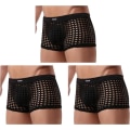Miniatyrbillede 1 af 5: Sexet undertøj til mænd åndbart mesh boxer briefs trunks 3stk xl
