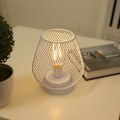 Miniatyrbild 4 av 5: Batteridriven bordslampa utomhus bordslykta, metallbur med timer