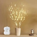 Miniatyrbillede 4 af 5: Lystede birkegrene 80 cm 100 hvide pile LED batteridrevet med timer
