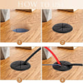 Miniatyrbilde 2 av 5: 6 stk. Ø60mm plast skrivebordsgrommet innfelt plast grommets runde sorte kabel