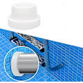 Miniatyrbillede 3 af 5: 2 stk. gummibeskyttere til poolstiger - med gummistop - pooltilbehør - hvide stigebuffere